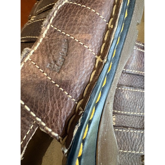 Rugged Dr. Martens Mens Brown Leather Fisherman Sandals AirWair Buckle Strap